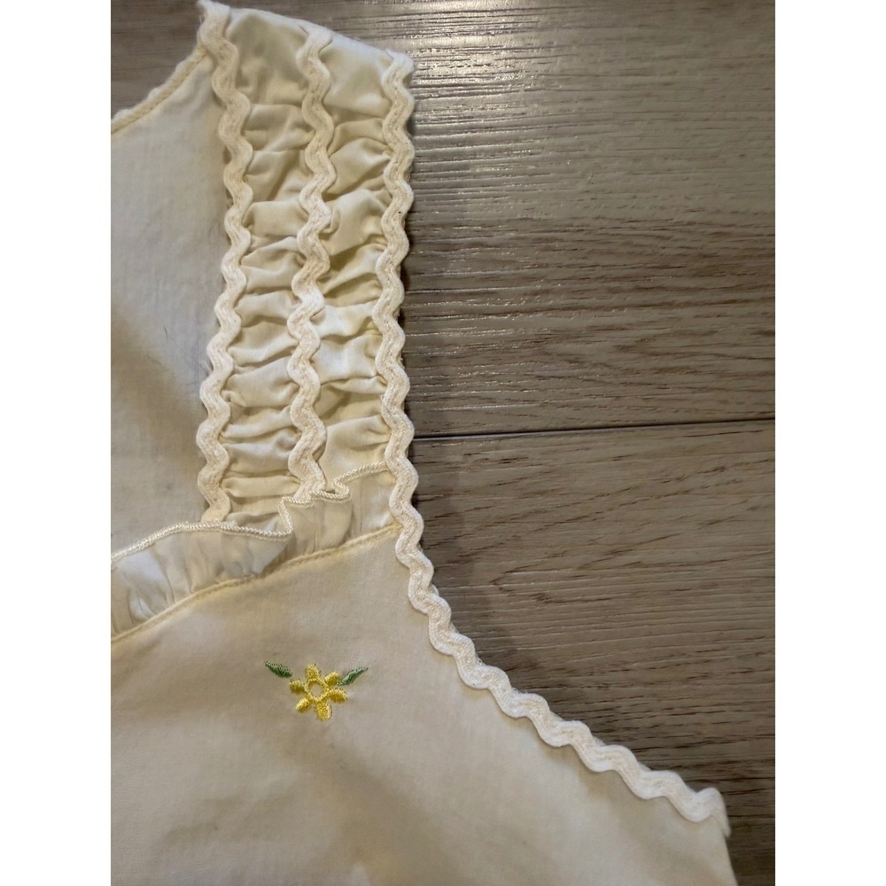 Cottagecore Camisole Boho Top Amanda Stewart Yellow Floral Embroidery Ruffle M